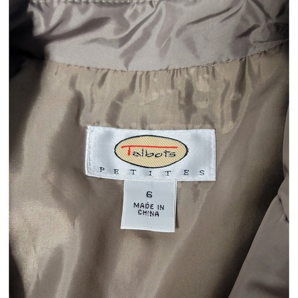 Talbots Women's Petite Size 6 Coat Insulated Taupe Puffy - Picture 3 of 7